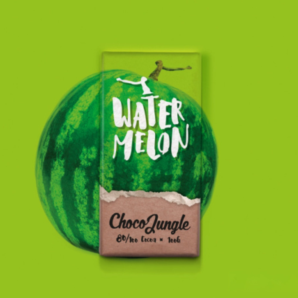Choco Jungle concept packaging with hand-lettered design