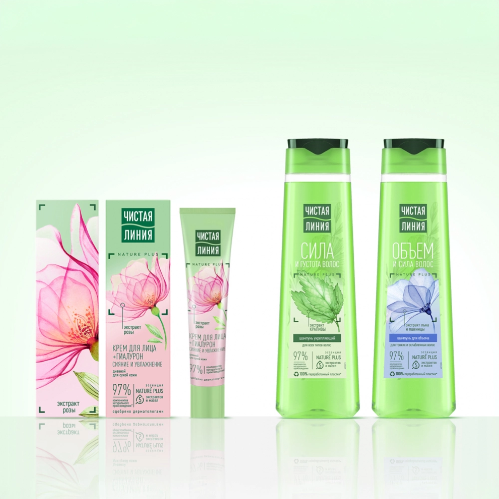 Clean Line complete product range with floral patterns