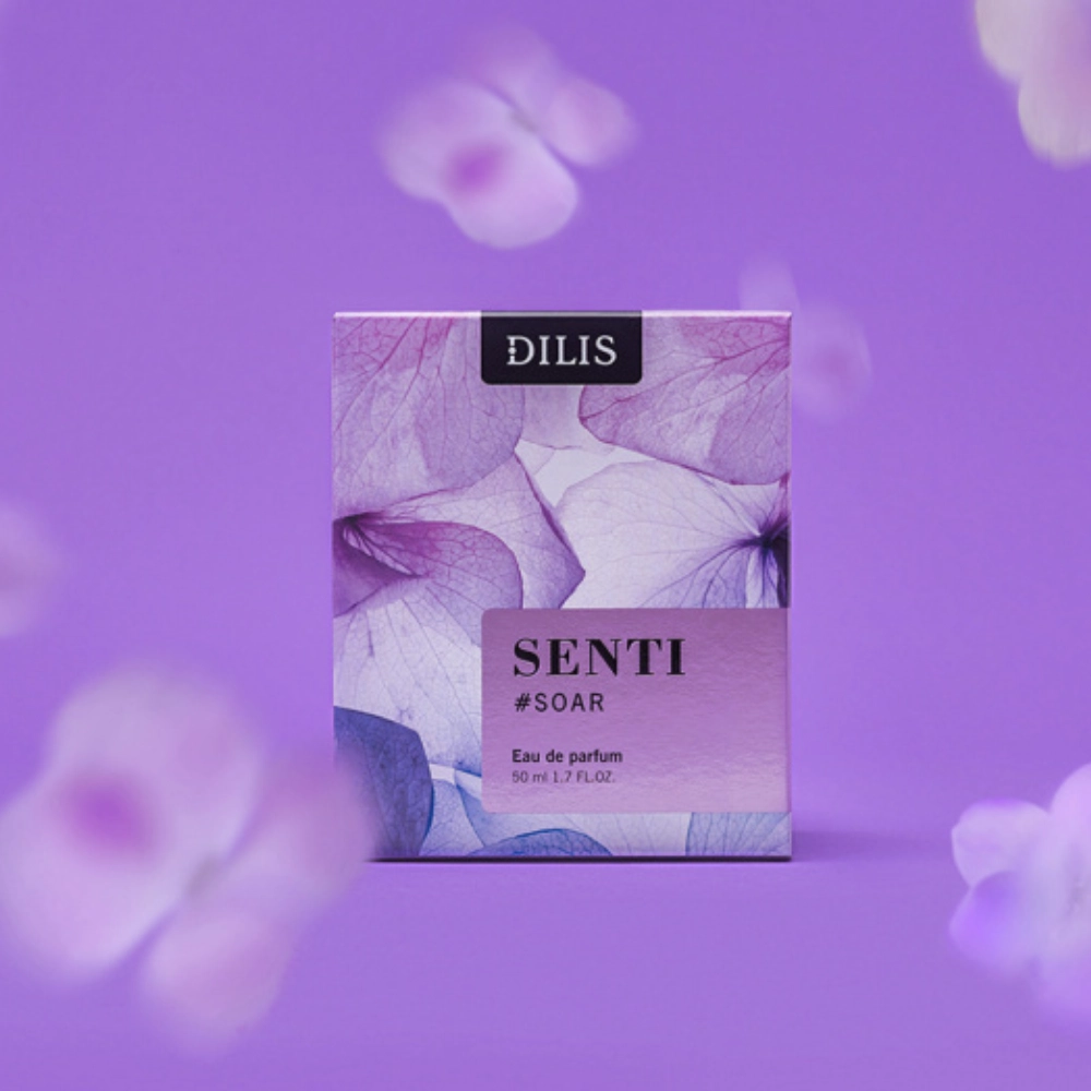 Dilis Senti perfume with macro floral photography