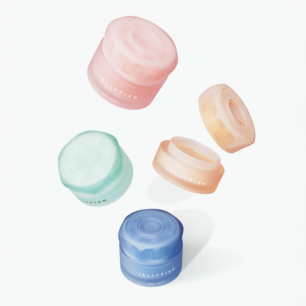 Jellyfish Face Cream Set collection in pastel colors