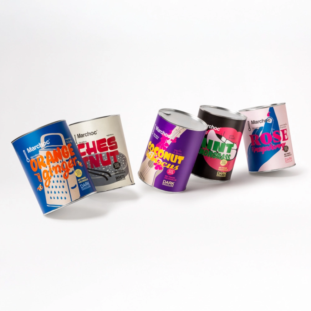 Marchoc flavored chocolate drink collection with metaphorical designs