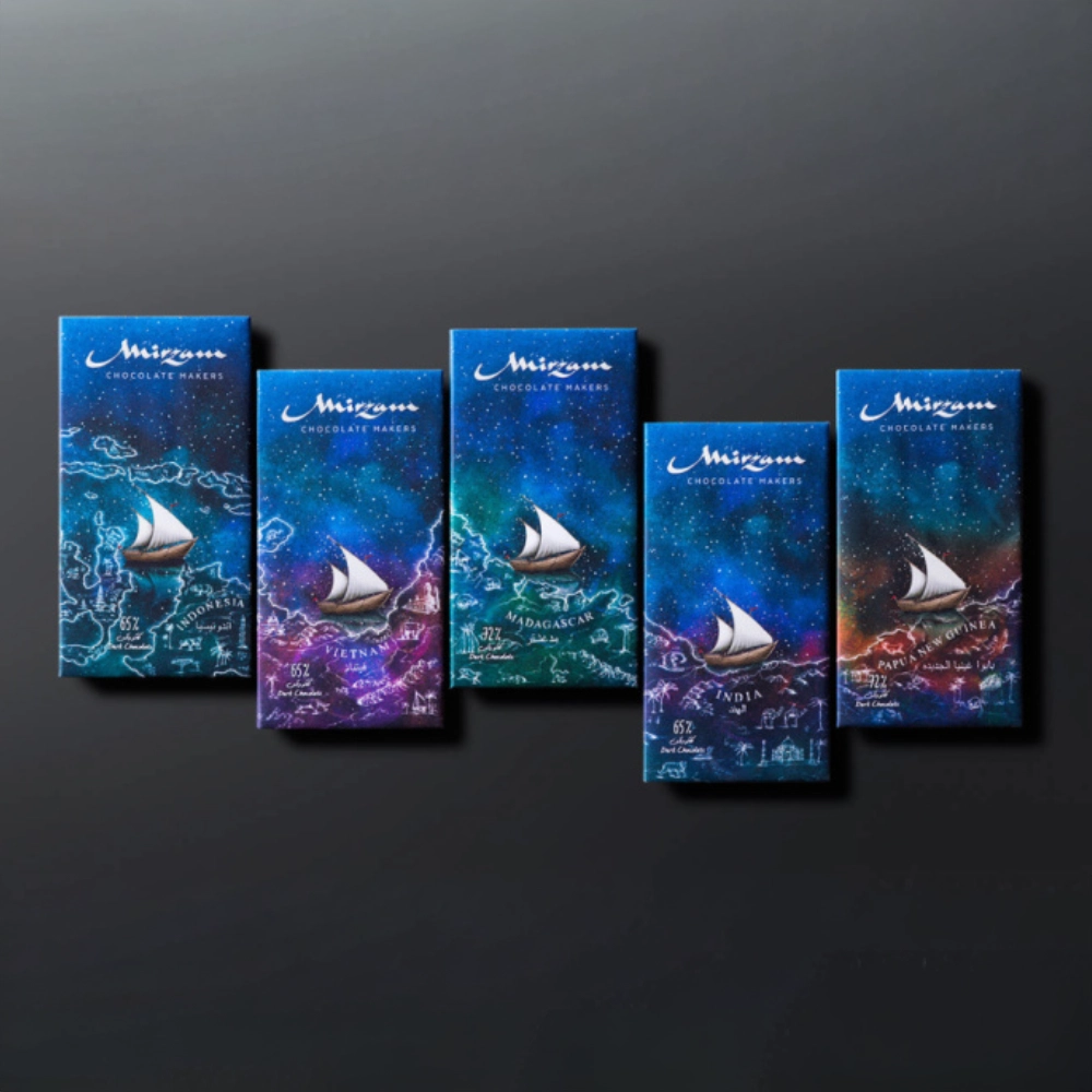 Mirzam bean-to-bar chocolate with celestial packaging design