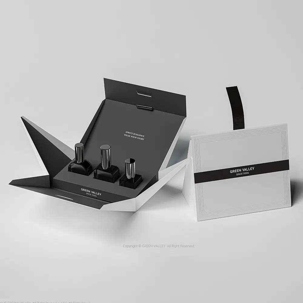 Perfume Sample Gift Box with Folding Design