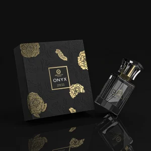 Black Peony Gold Foil Perfume Box