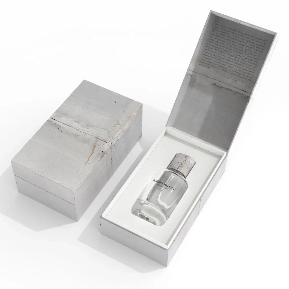 Grey Cement Modern Style Flip Top Perfume Box