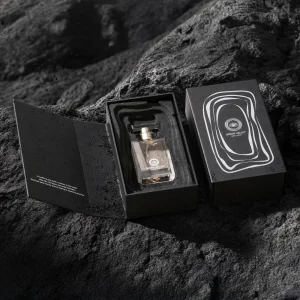 Magnetic Black Silver Hot Stamped Perfume Box