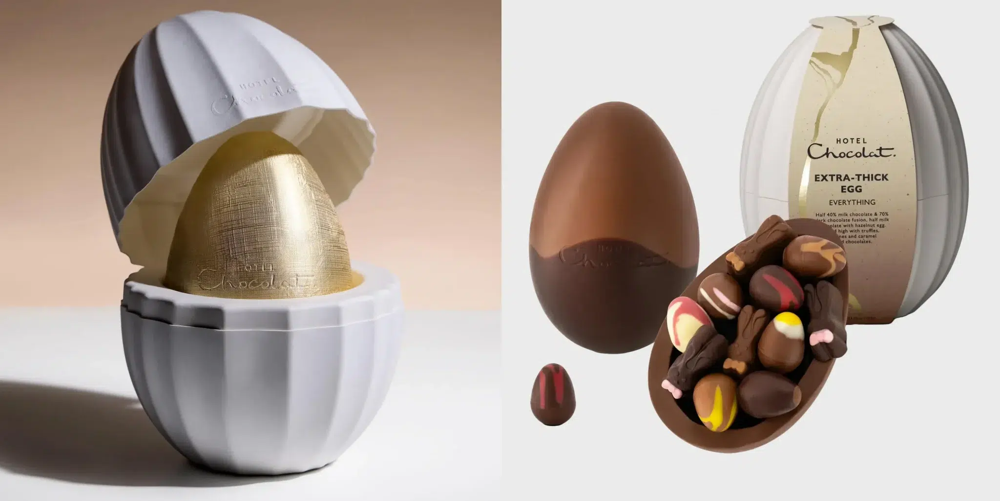 Hotel Chocolat molded fiber Easter egg packaging detail