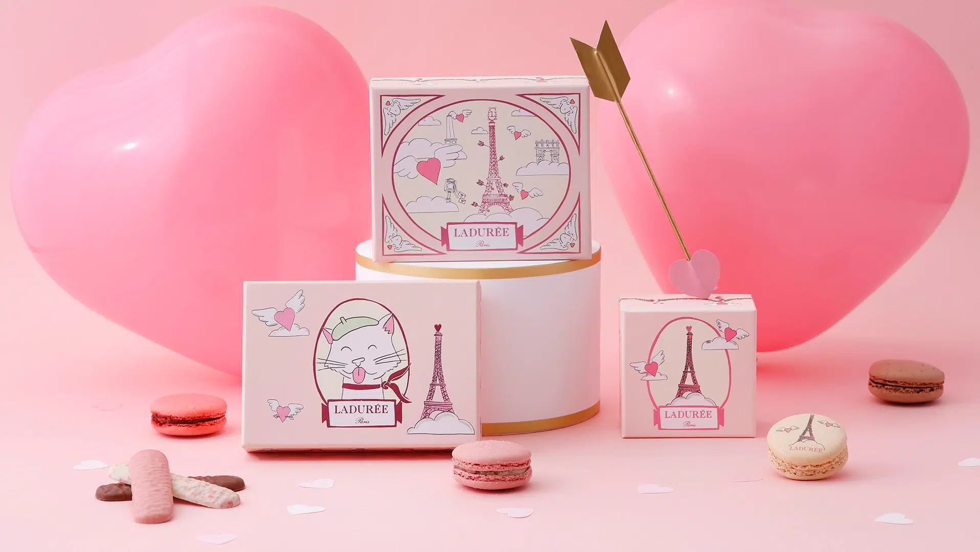 Laduree Amour de Paris Valentine packaging illustration 2026