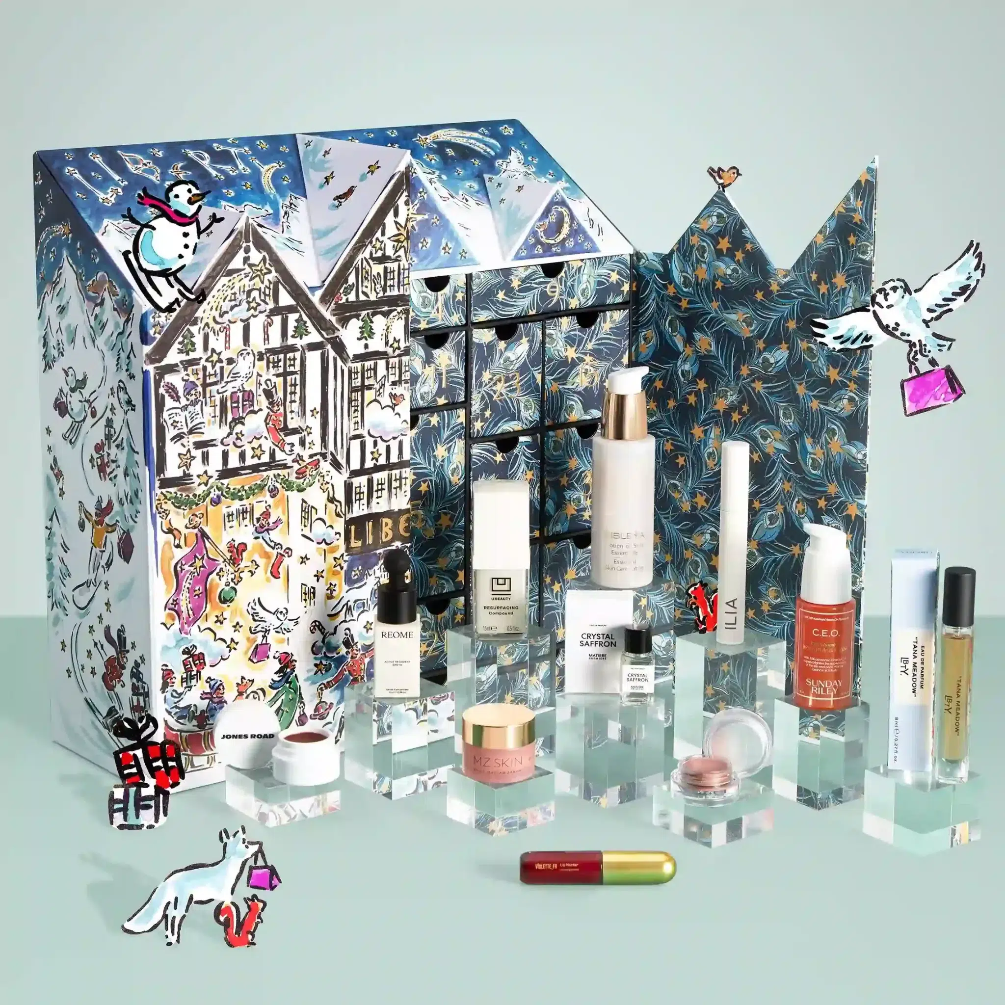 Liberty illustrated Beauty Advent Calendar Christmas packaging 2026