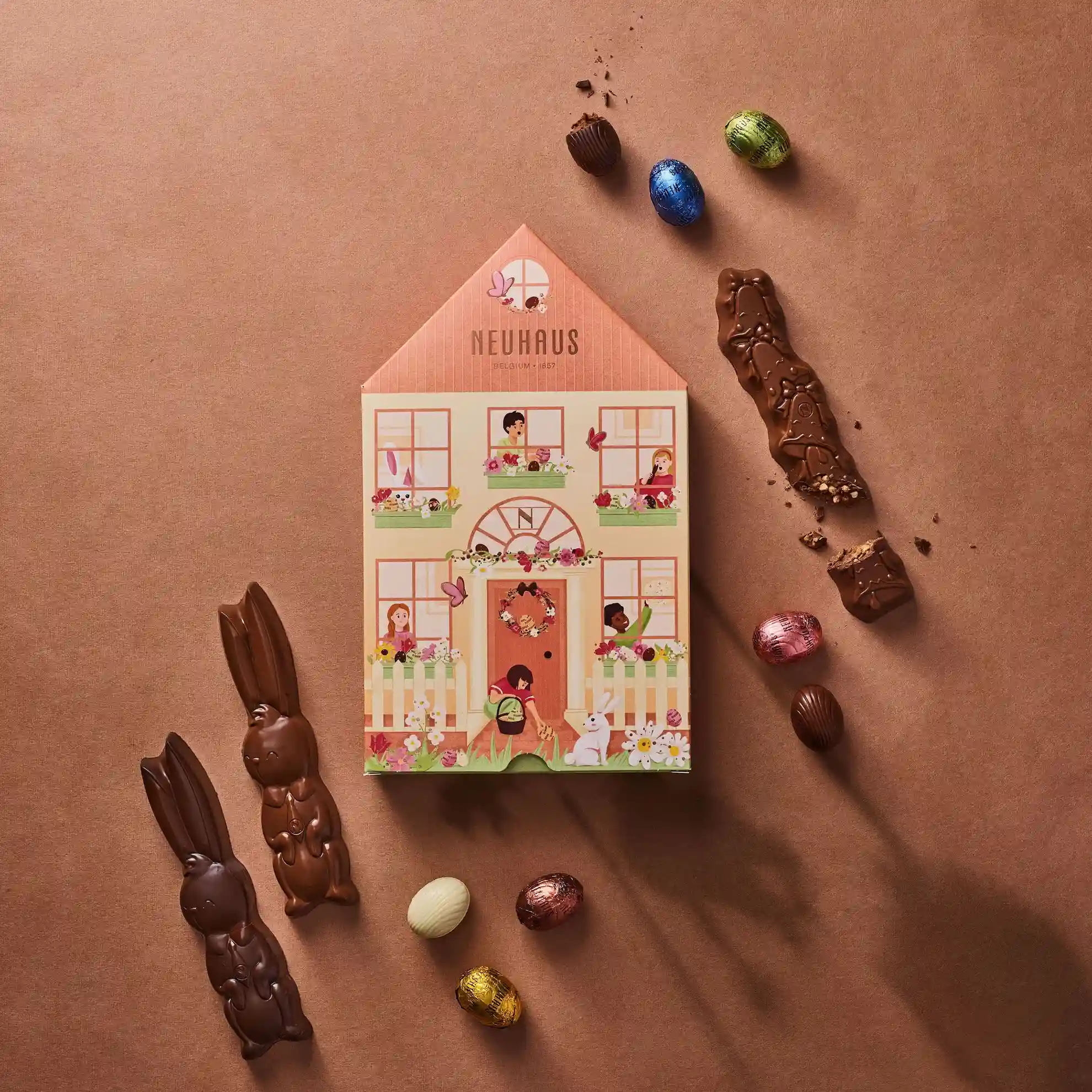 Neuhaus illustrated house shaped Easter gift box