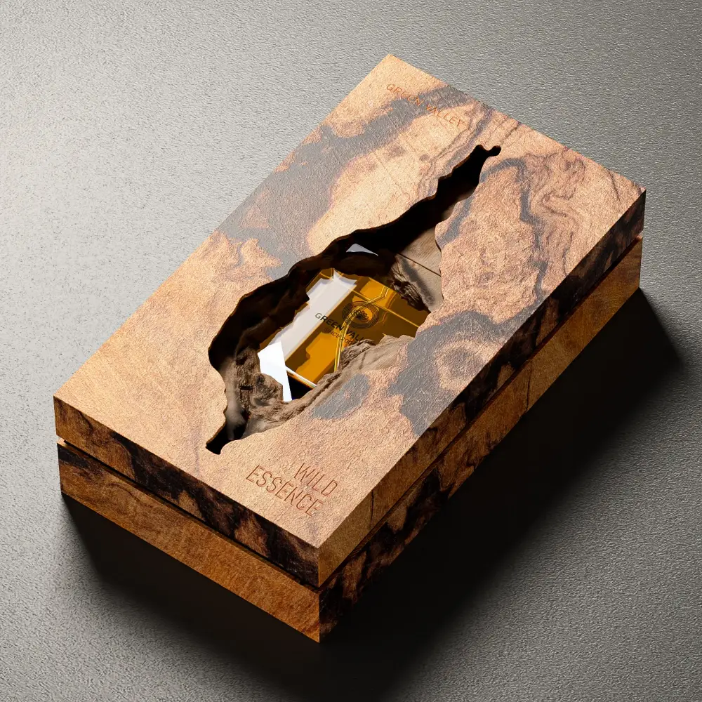 Amber Wood Grain Crackle Perfume MDF Box Wholesale